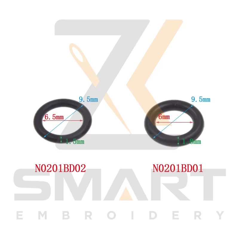 100 kusov Barudan Embroidery Machine diely A9014055 KF232120 O-krúžky N0201BD01 N0201BD02